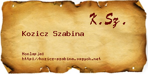 Kozicz Szabina névjegykártya