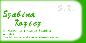 szabina kozicz business card